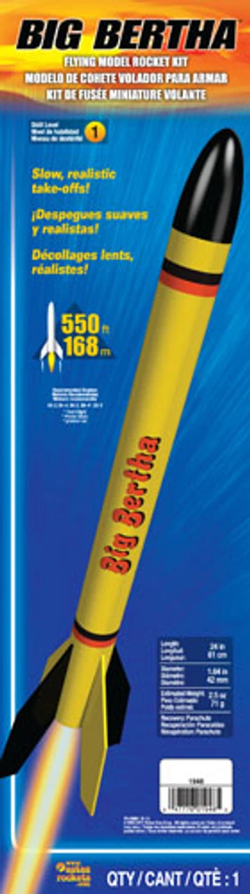 Estes 1948 Big Bertha Model Rocket Kit, Skill Level 1 2 Estes 1948 Big Bertha Model Rocket Kit, Skill Level 1 - Image 2