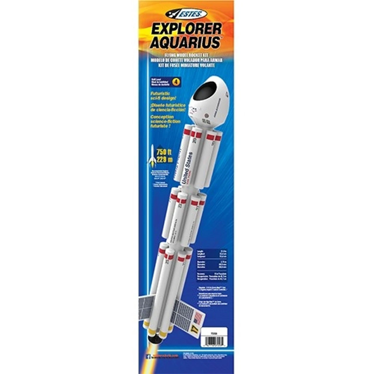 Estes Explorer Aquarius Model Rocket Kit, Skill Level 4 2 Estes Explorer Aquarius Model Rocket Kit, Skill Level 4 - Image 2