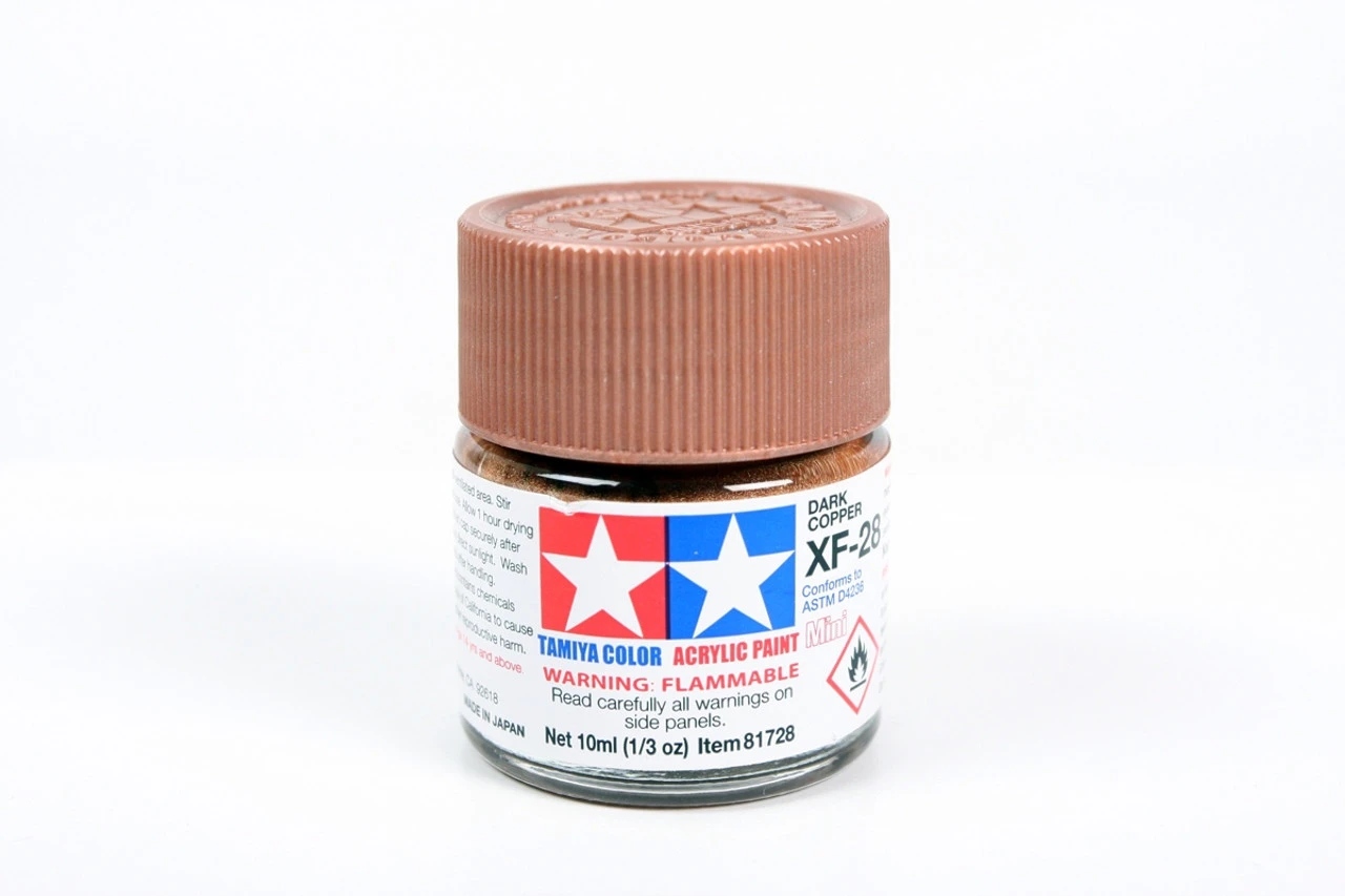 Tamiya 81728 Acrylic Mini XF-28 Dark Copper Paint, 10ml Bottle 1 Tamiya 81728 Acrylic Mini XF-28 Dark Copper Paint, 10ml Bottle