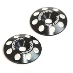 Exotek Racing 1678BLK Flite V2 16mm Aluminum Wing Buttons (Black) (2)