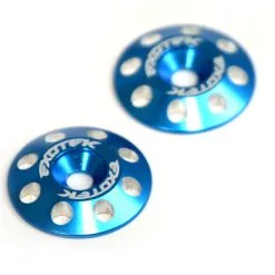 Exotek Racing 1678BLU Flite V2 16mm Aluminum Wing Buttons (Blue) (2)