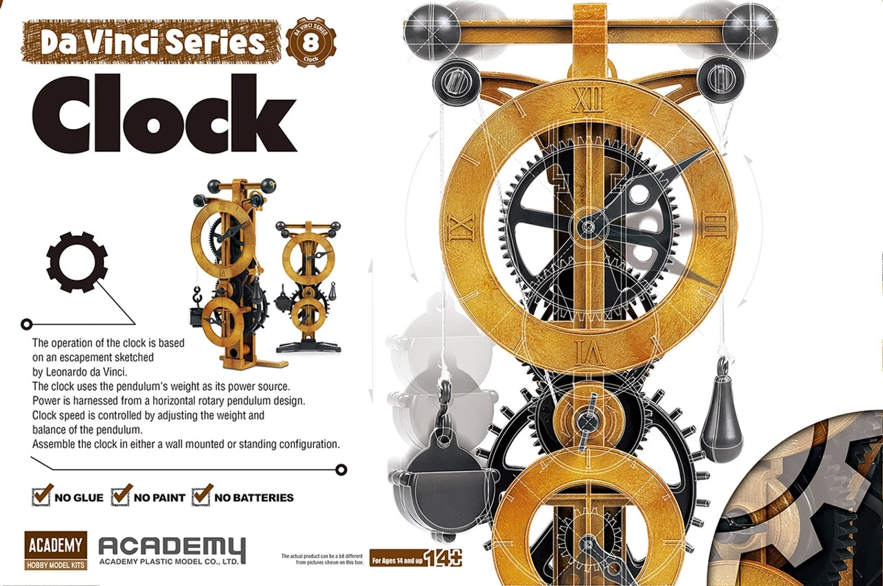 Academy 18150 Da Vinci Clock Model Kit 1 Academy 18150 Da Vinci Clock Model Kit