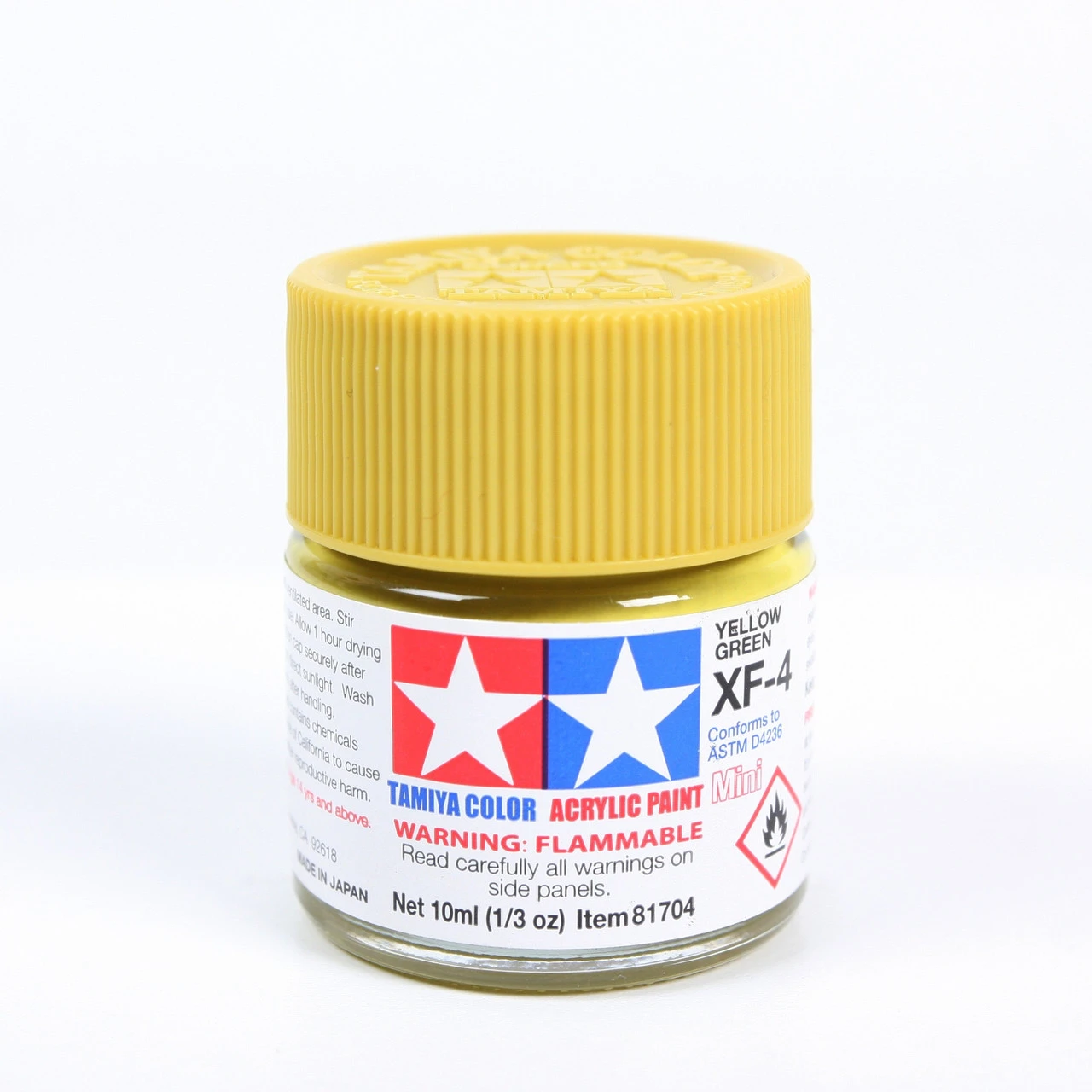 Tamiya 81704 Acrylic Mini XF4 Yellow Green Paint (10ml) 1 Tamiya 81704 Acrylic Mini XF4 Yellow Green Paint (10ml)