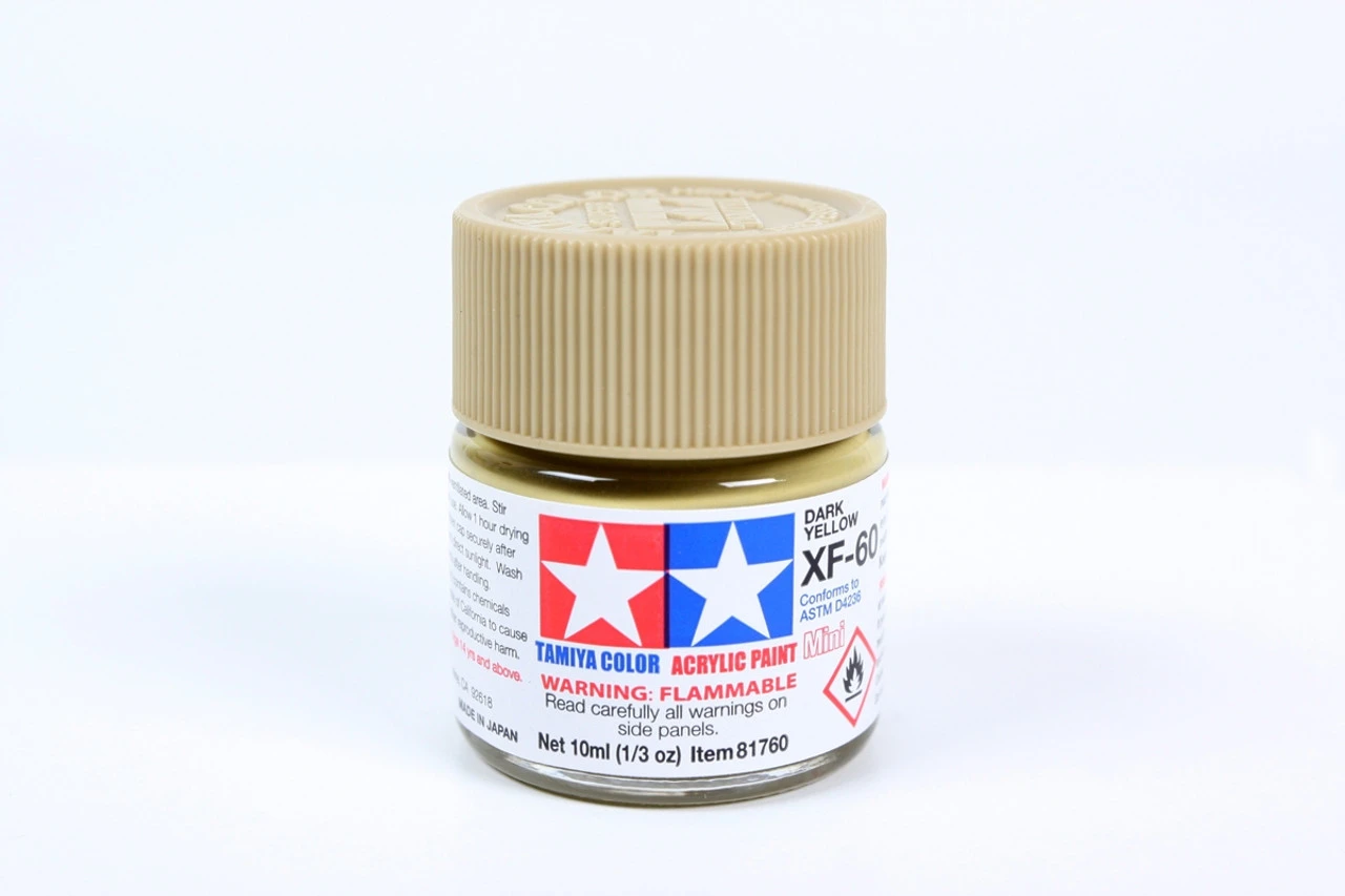 Tamiya 81760 Acrylic Mini XF60 Dark Yellow Paint (10ml) 1 Tamiya 81760 Acrylic Mini XF60 Dark Yellow Paint (10ml)