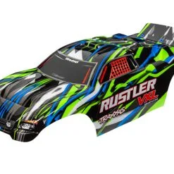 Traxxas 3726G Body, Rustler VXL, Green/Blue