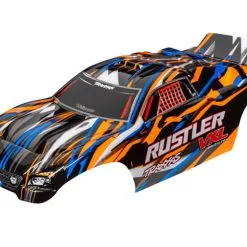 Traxxas 3726T Body, Rustler VXL, Orange/Blue