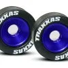 Traxxas 5186A Aluminum Wheelie Bar Wheel Set W/Rubber Tires (Blue) (2)
