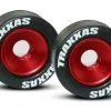 Traxxas 5186 Aluminum Wheelie Bar Wheel Set W/Rubber Tires (Red) (2)