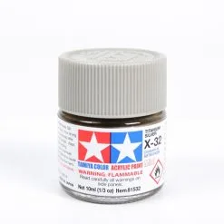Tamiya 81532 Acrylic Mini X-32 Titan Silver Paint, 10ml Bottle
