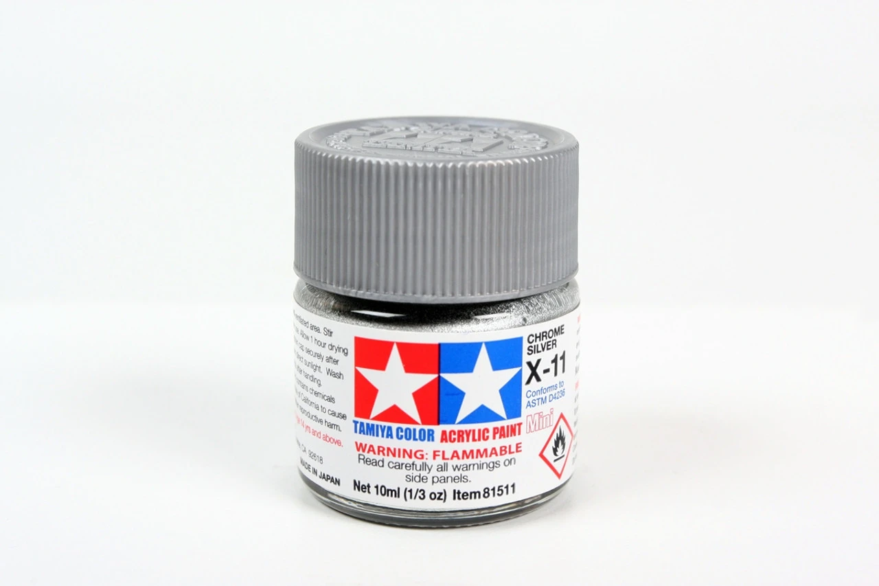 Tamiya 81511 Acrylic Mini X11 Chrome Silver Paint (10ml) 1 Tamiya 81511 Acrylic Mini X11 Chrome Silver Paint (10ml)