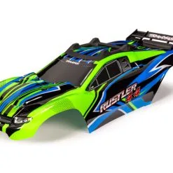 Traxxas 6734G Body, Rustler 4X4, Green & Blue