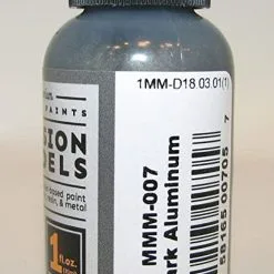 Mission Models MIOMMM-007 Acrylic Model Paint 1oz Bottle, Dark Aluminum