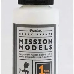 Mission Models MIOMMGWB-002 Acrylic Model Paint 1oz Bottle, Gloss White Base For Chrome