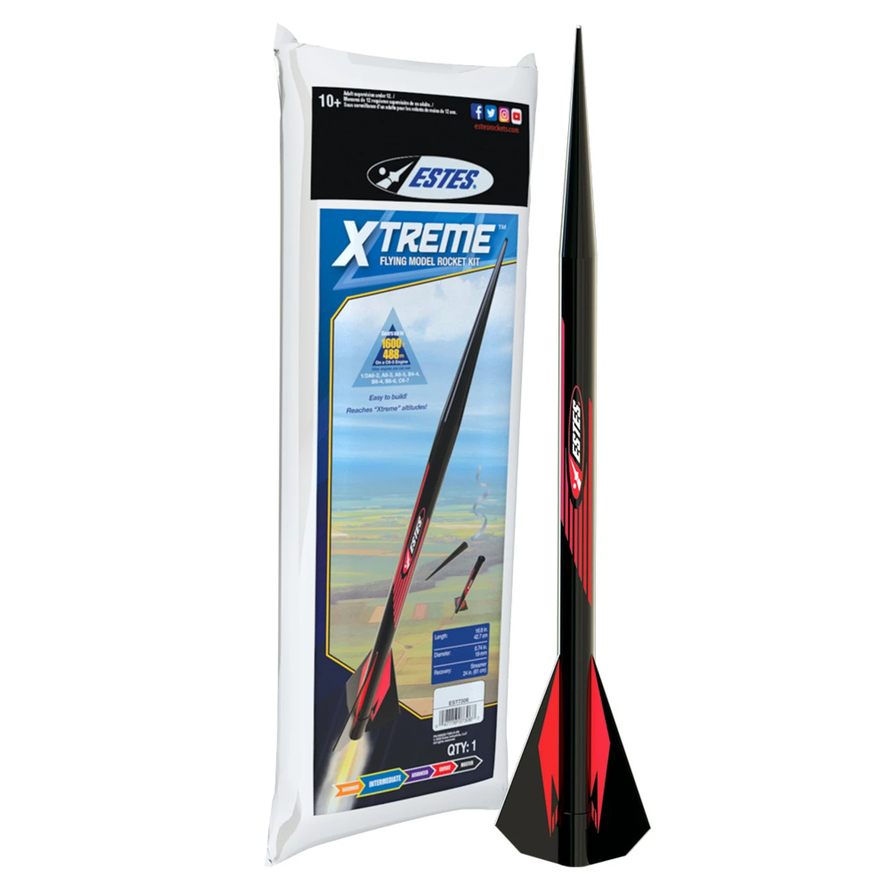 Estes 7306 Xtreme Model Rocket Kit, Skill Level: Intermediate 1 Estes 7306 Xtreme Model Rocket Kit, Skill Level: Intermediate