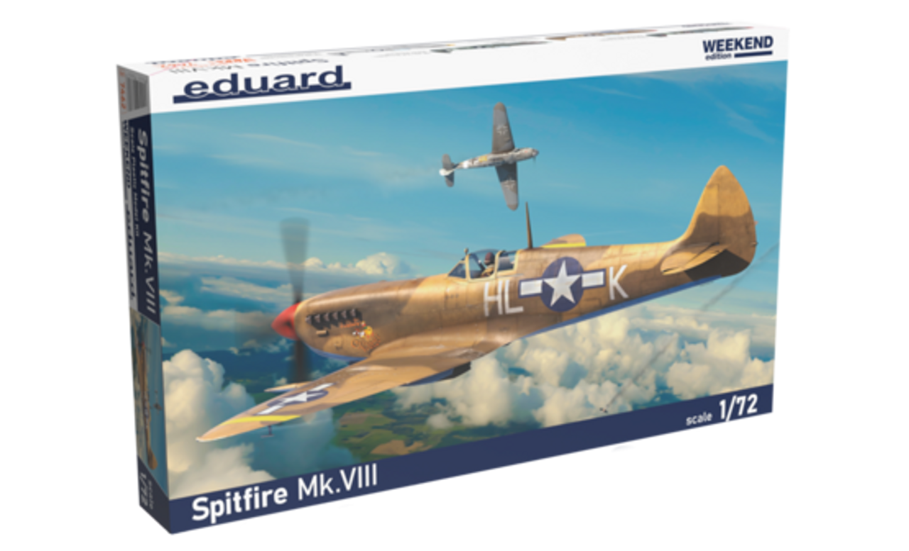 Eduard 7462 1/72 WWII Spitfire Mk VIII British Fighter (Wkd Edition Plastic Kit) Model Kit 1 Eduard 7462 1/72 WWII Spitfire Mk VIII British Fighter (Wkd Edition Plastic Kit) Model Kit
