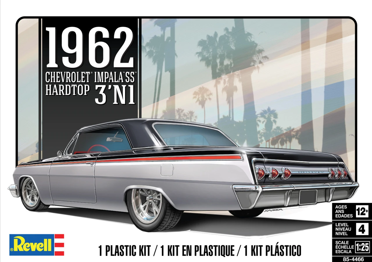 Revell 1/25 62 Chevy Impala Hardtop Model Kit 1 Revell 1/25 62 Chevy Impala Hardtop Model Kit