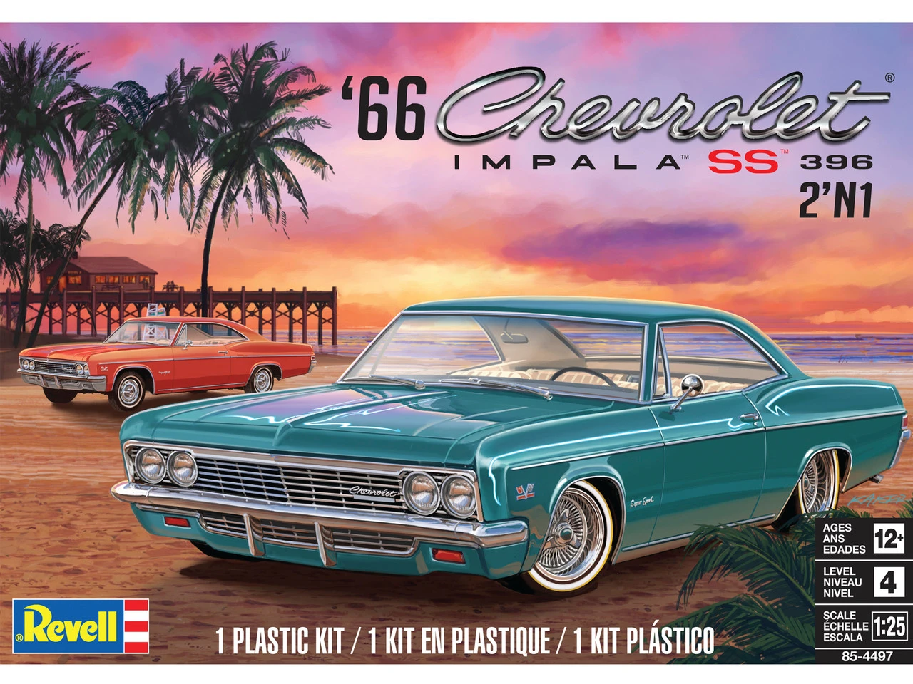 Revell 854497 1/25 66 Chevy Impala SS 396 2n1 Model Kit 1 Revell 854497 1/25 66 Chevy Impala SS 396 2n1 Model Kit