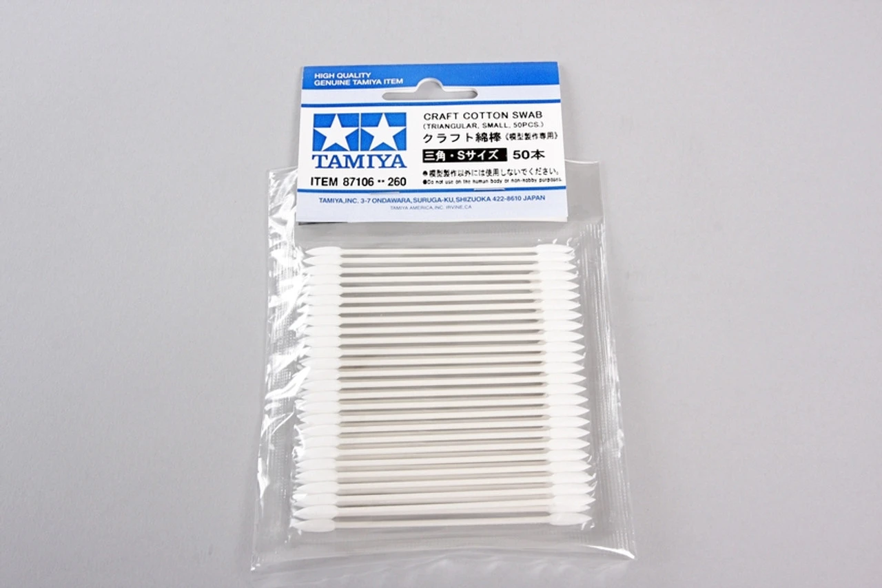 Tamiya Craft Cotton Swab - Triangular / Small 50pcs 1 Tamiya Craft Cotton Swab - Triangular / Small 50pcs