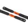 Traxxas 9547T Camber Links, Front, Sledge (TUBES Orange-anodized, 7075-T6 Aluminum, Stronger Than Titanium) (117mm) (2)/ Rod Ends, Assembled With Steel Hollow Balls (4)/ Aluminum Wrench, 8mm (1)