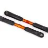 Traxxas 9549T Toe Links, Sledge (TUBES Orange-anodized, 7075-T6 Aluminum, Stronger Than Titanium) (120mm) (2)/ Rod Ends, Assembled With Steel Hollow Balls (4)/ Aluminum Wrench, 8mm (1)