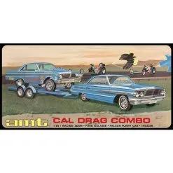 AMT 1/25 Cal Drag Combo 64 Galaxie AWB Falcon & Trailer
