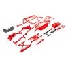 Axial 231044 Cage Set, Complete, Red: Capra 4WS UTB