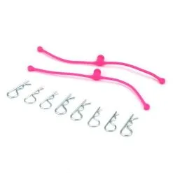 Du-Bro 2251 Body Klip Retainers W/Body Clips (Pink)