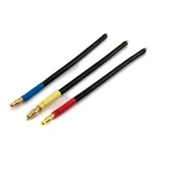 Dynamite 0137 BL Motor Wire Set, 4mm Bullet Conn, Male, Blue/Yel/Org