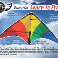 Skydog Kites Skydog Learn To Fly, Rainbow Kite -Toys and Hobbies Shop Learntofly sign 07636.1646761482