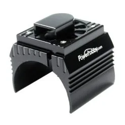 Power Hobby Aluminum Motor Heatsink & Cooling Fan For 1/8 Size Motors (Black)
