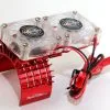 Power Hobby Aluminum Motor Heatsink & Twin Cooling Fan (Slash 4WD) (Red)