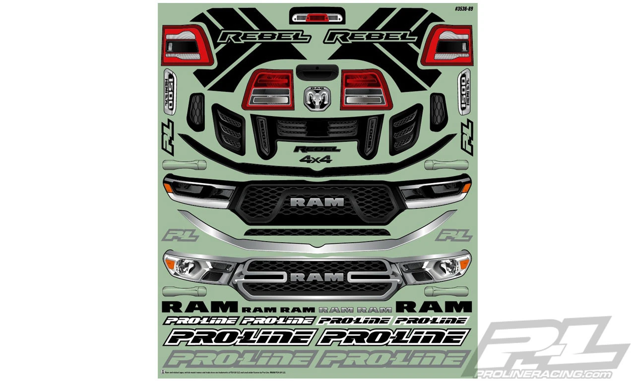Proline Pro-Line 3534-17 2020 Ram Rebel 1500 Pre-Cut Monster Truck Body (Clear) (Kraton 6S) 7 Proline Pro-Line 3534-17 2020 Ram Rebel 1500 Pre-Cut Monster Truck Body (Clear) (Kraton 6S) - Image 7