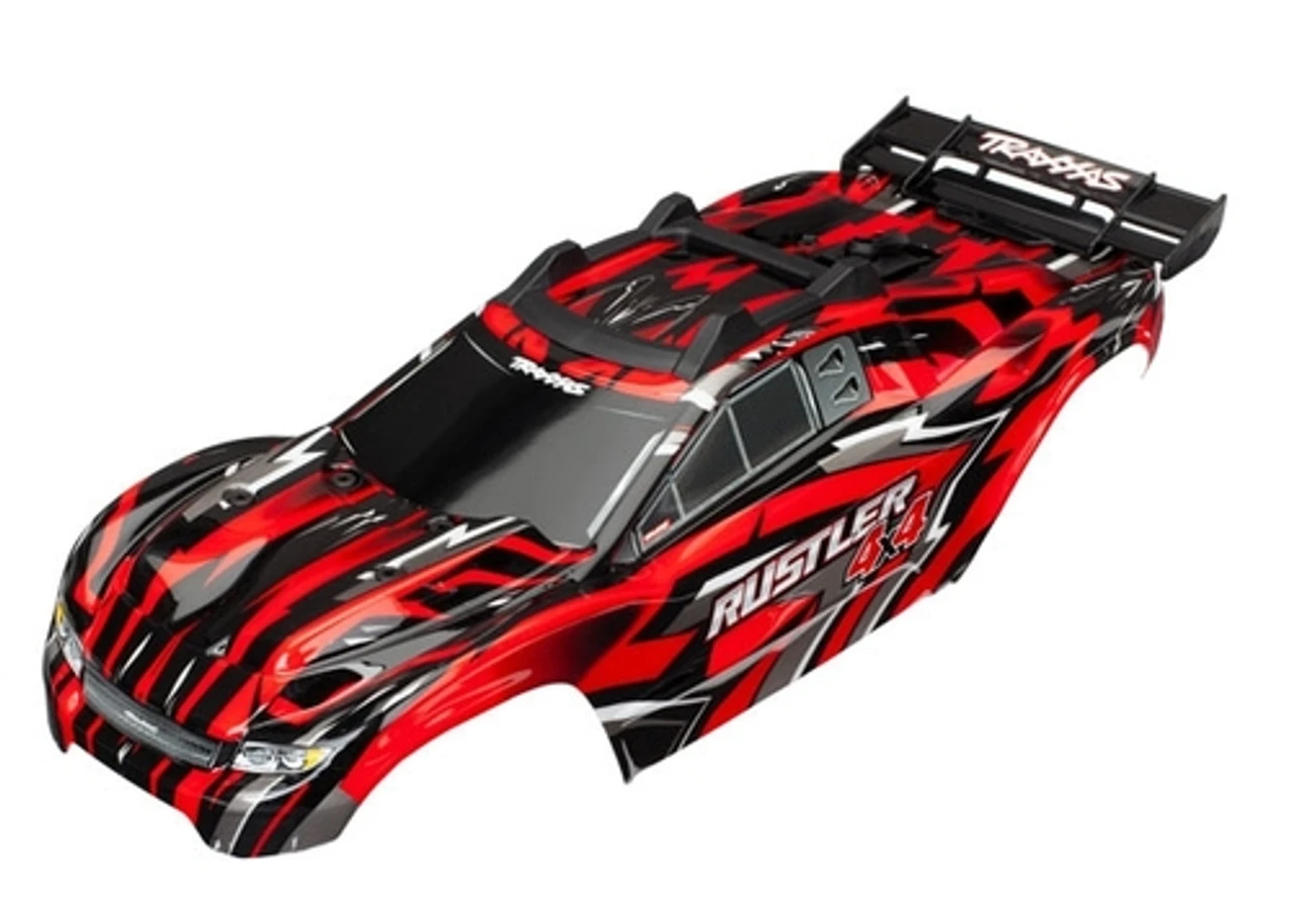 Traxxas Rustler 4x4 Pre-Painted Body W/Clipless Mounting Red 1 Traxxas Rustler 4x4 Pre-Painted Body W/Clipless Mounting Red