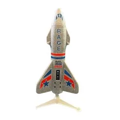 Rage RC Spinner Missile XL Electric Free-Flight Rocket With Parachute & LEDs, Gray