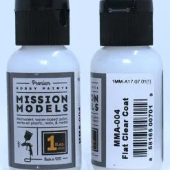 Mission Models MIOMMA-004 Acrylic Model Paint 1oz Bottle, Flat Coat Clear