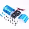 Yeah Racing 1/8 Twin Fan Aluminum Heat Sink W/2 Fans (40.8mm Diameter) (Blue)