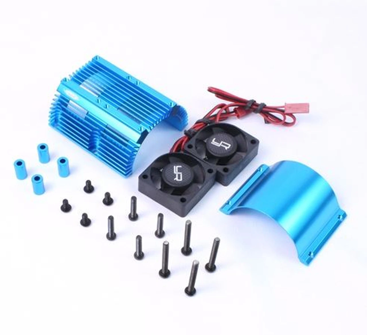 Yeah Racing 1/8 Twin Fan Aluminum Heat Sink W/2 Fans (40.8mm Diameter) (Blue) 1 Yeah Racing 1/8 Twin Fan Aluminum Heat Sink W/2 Fans (40.8mm Diameter) (Blue)