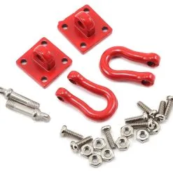 Yeah Racing 0358 1/10 Crawler Scale Heavy Duty Shackle W/Mounting Bracket (Red) (2)