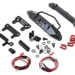 Yeah Racing 0431 Aluminum SCX10 Front & Rear Bumper Set W/Heavy Duty Shackle & LEDs