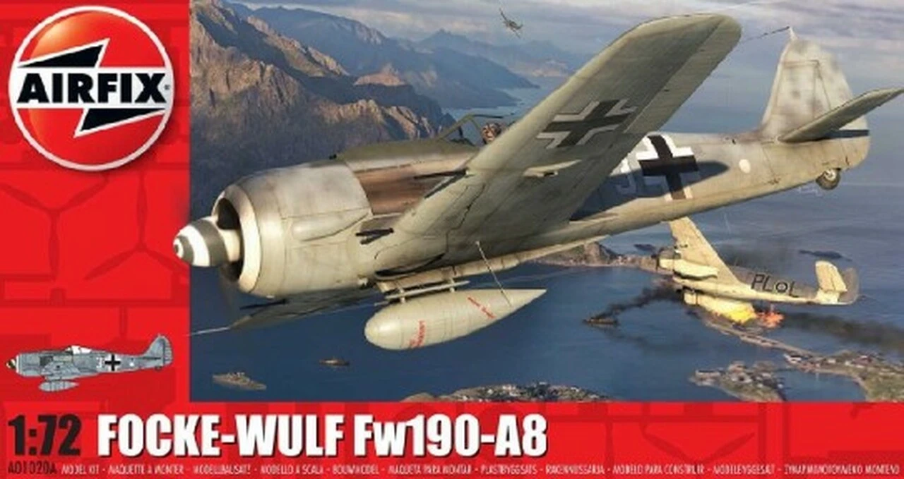 Airfix 1020 1/72 Focke Wulf Fw190A8 WWII Fighter Model Kit 1 Airfix 1020 1/72 Focke Wulf Fw190A8 WWII Fighter Model Kit