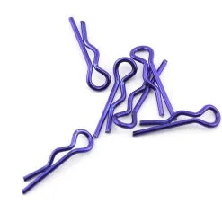 Team Associated 1736 Factory Team Short Metallic Blue Body Clips (6)