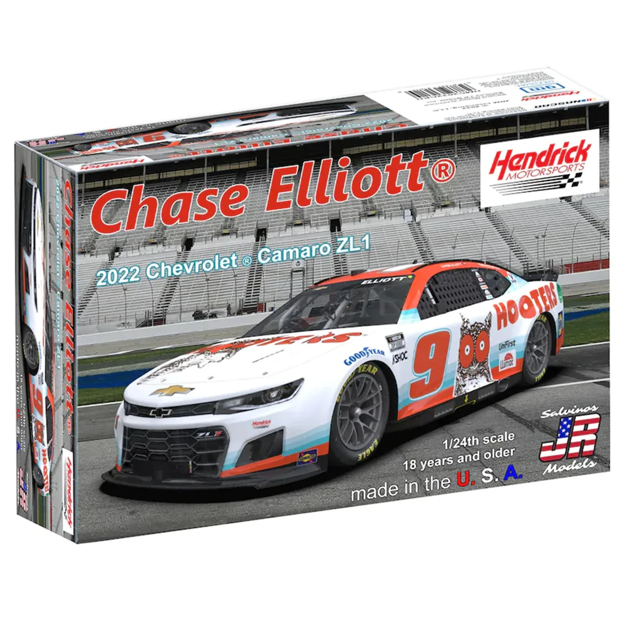 Salvinos Jr Models Salvinos JR HMC2022CEH Chase Elliott 2022 Chevrolet With Hooters Livery 1 Salvinos Jr Models Salvinos JR HMC2022CEH Chase Elliott 2022 Chevrolet With Hooters Livery