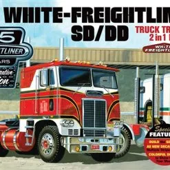 AMT 1/25 White Freightliner 2-in-1 Cabover Semi Tractor Model Kit