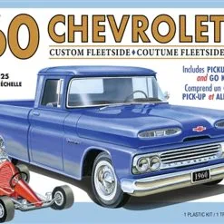 AMT 1063 1/25 1960 Chevy Fleetside Pickup W/Go Kart Model Kit