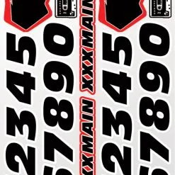 XXX Main Racing Inc XXX Main Racing S035 Decals Black Sticker Sheet Numbers