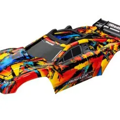 Traxxas 6718R Rustler 4x4 Body, Solar Flare
