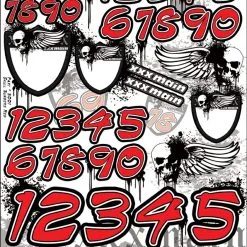 XXX Main Racing Inc XXX Main Racing Skull Numbers, Red