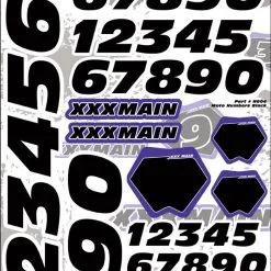 XXX Main Racing Inc XXX Main Racing N004 Decals Moto Number Black