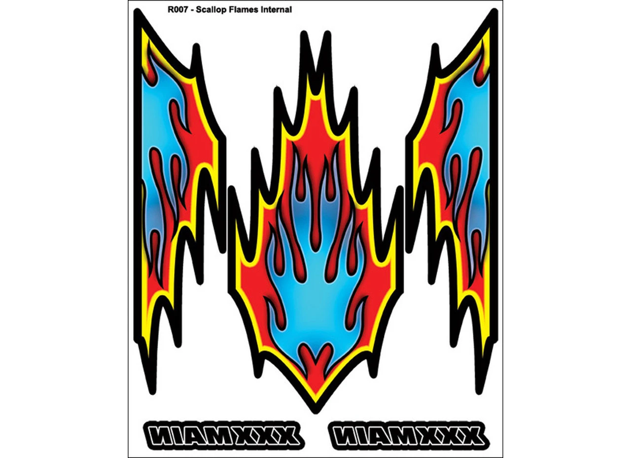 XXX Main Racing Inc XXX Main Racing R007 Internal Graphic Sticker Scallop Flames 1 XXX Main Racing Inc XXX Main Racing R007 Internal Graphic Sticker Scallop Flames